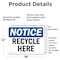 Signmission Recycle Here, 18 in W x Rectangle, Vinyl Decal OS-2PACK-NS-D-1218-L-18000 - alternate 3